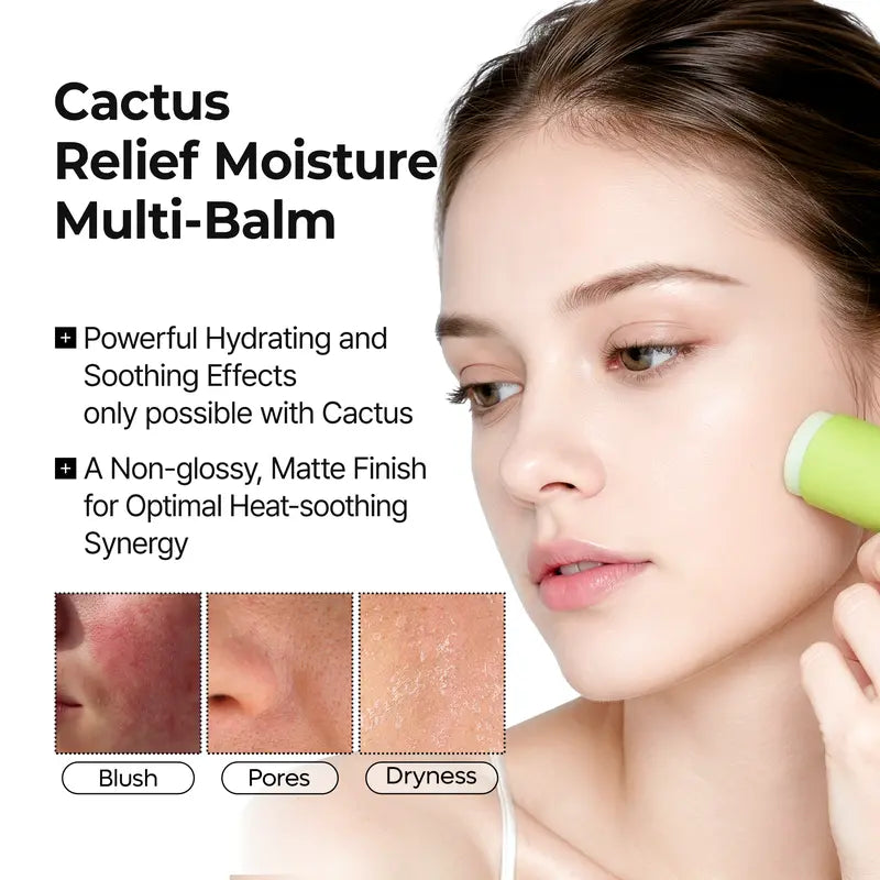 CACTOX Multi Balm by Dr. Melaxin | Versatile Face and Body Stick for Pore Minimization, Chafing Relief, and Cooling Comfort | Enriched with Cactus Extract, Zinc PCA, and Adenosine | Premium Korean Skincare
