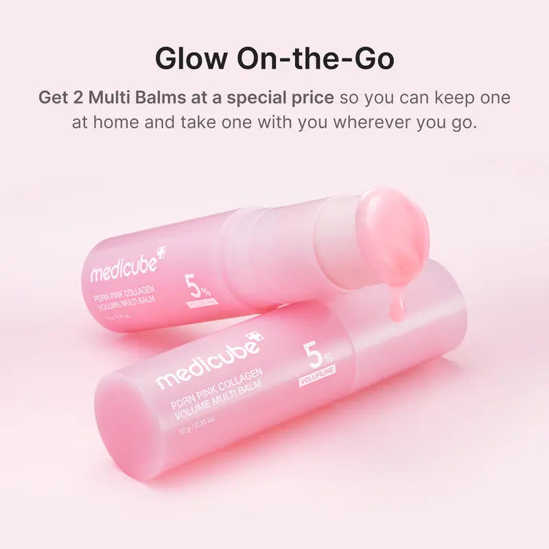 Medicube PDRN Pink Collagen Volume Multi Balm | All-in-One Volufiline, PDRN, NAD Stick for Youthful Appearance, Fine Line Reduction, Firming and Anti-Aging Care | Suitable for Under-Eyes, Neck, Forehead, Smile Lines, and Lip Care | Korean Skincare