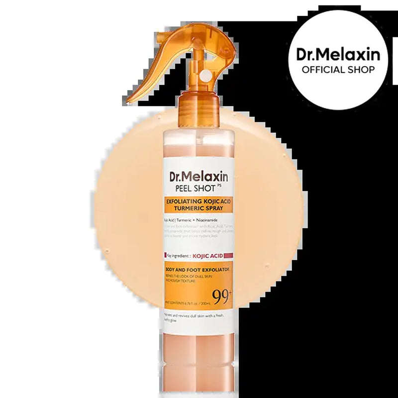 Dr. Melaxin Peel Shot Keratin Care Spray with Kojic Acid and Turmeric - 200ml Pore-Clearing Exfoliating Formula for Skin Repair