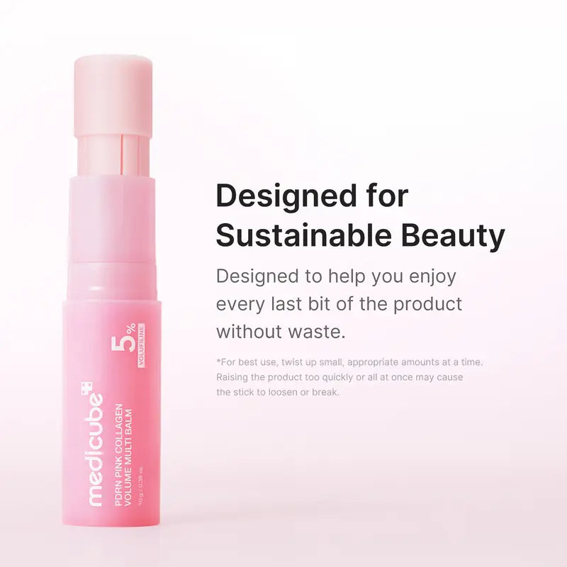 Medicube PDRN Pink Collagen Volume Multi Balm | All-in-One Volufiline, PDRN, NAD Stick for Youthful Appearance, Fine Line Reduction, Firming and Anti-Aging Care | Suitable for Under-Eyes, Neck, Forehead, Smile Lines, and Lip Care | Korean Skincare