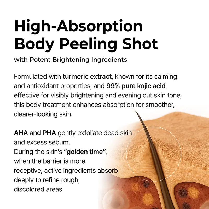 Dr. Melaxin Peel Shot Keratin Care Spray with Kojic Acid and Turmeric - 200ml Pore-Clearing Exfoliating Formula for Skin Repair