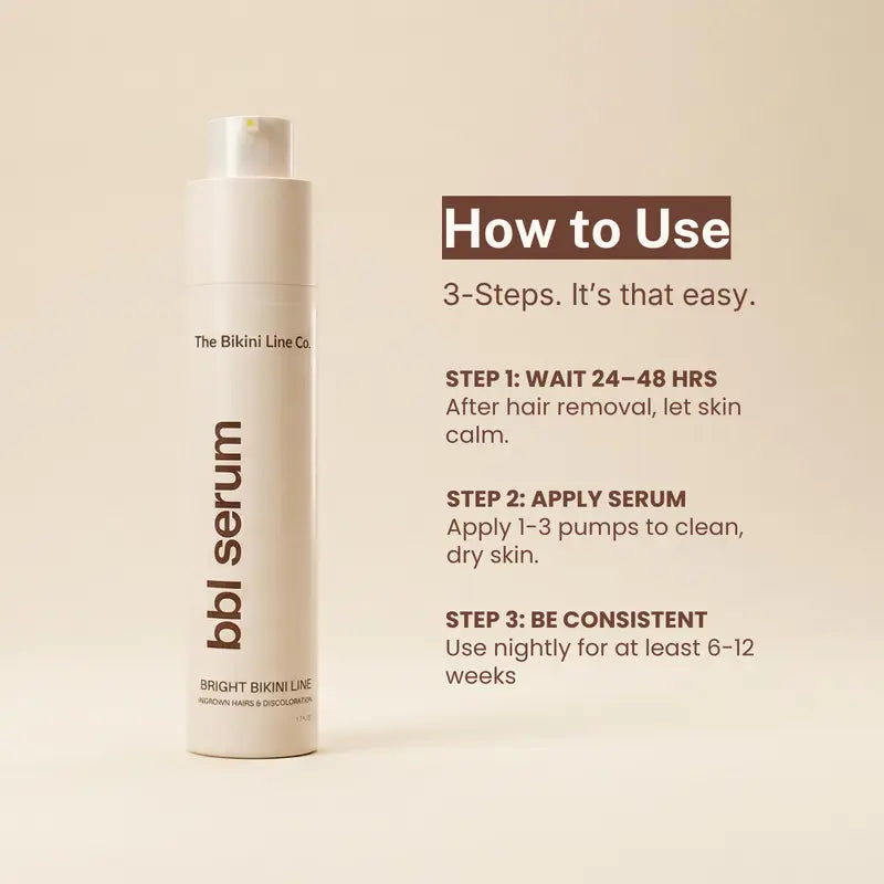 BBL Serum - Advanced 3-in-1 Solution for Bikini Line Care: Targets Ingrown Hairs, Dark Spots, Razor Bumps, and Skin Irritation with Salicylic Acid, Kojic Acid, Niacinamide, and Aloe Vera for Smoother, Brighter, and Calmer Skin Post-Shaving or Waxing